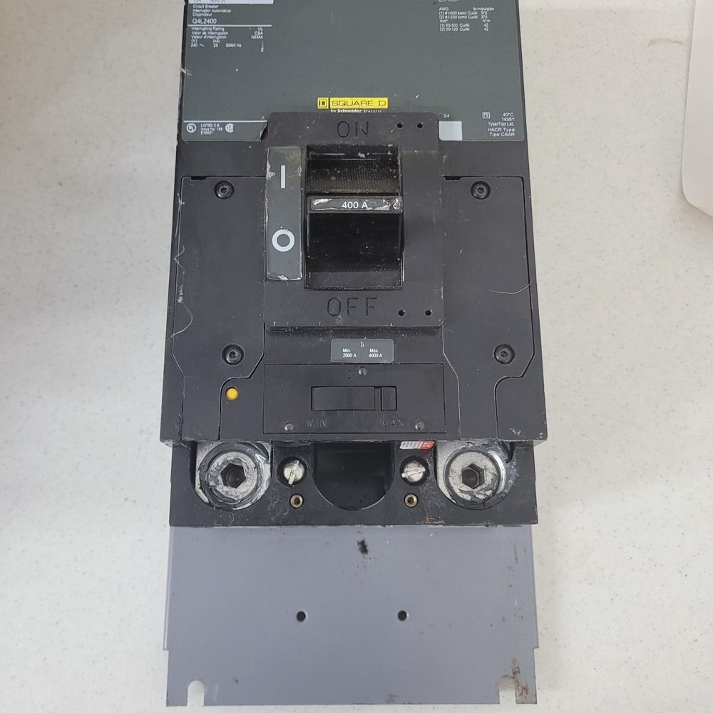 Square D 400 Amp Circuit Breaker 2 Pole 240 VAC 25kA 0320-1962-51 / Q4L2400